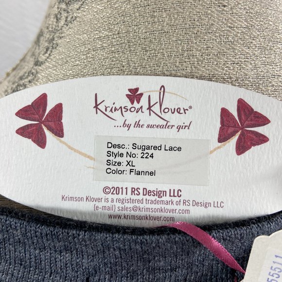 Rare Krimson Klover  Wool Sweater by the sweater girl Biella Yarn Sugared Lace - Picture 9 of 13